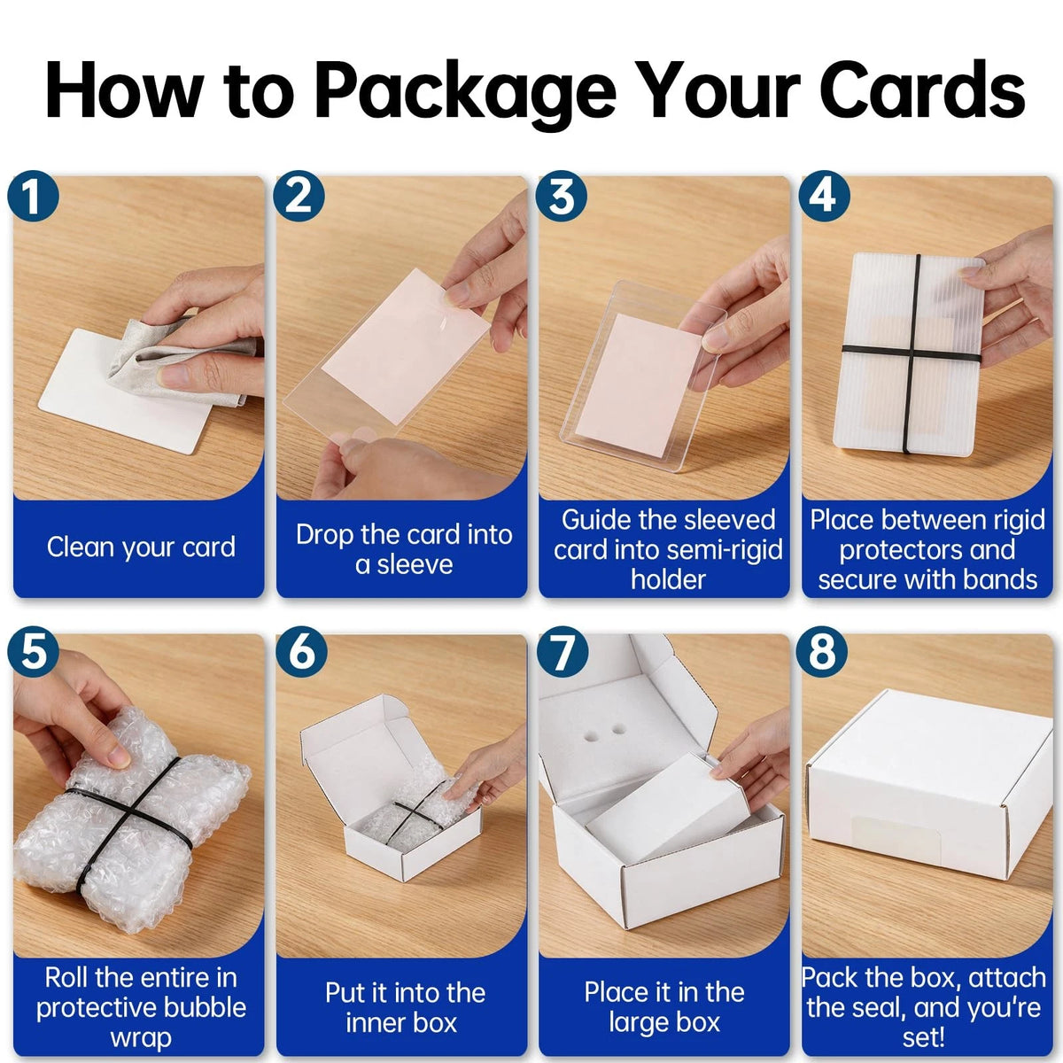 Card Grading Submission Kit for PSA, BGS, SGC, CGC, Shipping Box with White