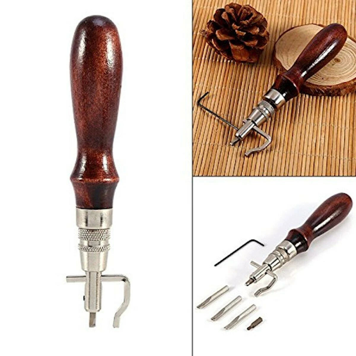 DIY Leathercraft Stitching Groover Skiving Edger Beveler Leather Working Tools E