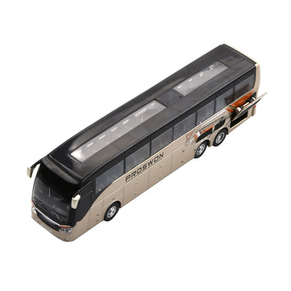 1:32 Sightseeing Bus Alloy Cars Pull Back Model Flash Light Vehicle Toys Gift;