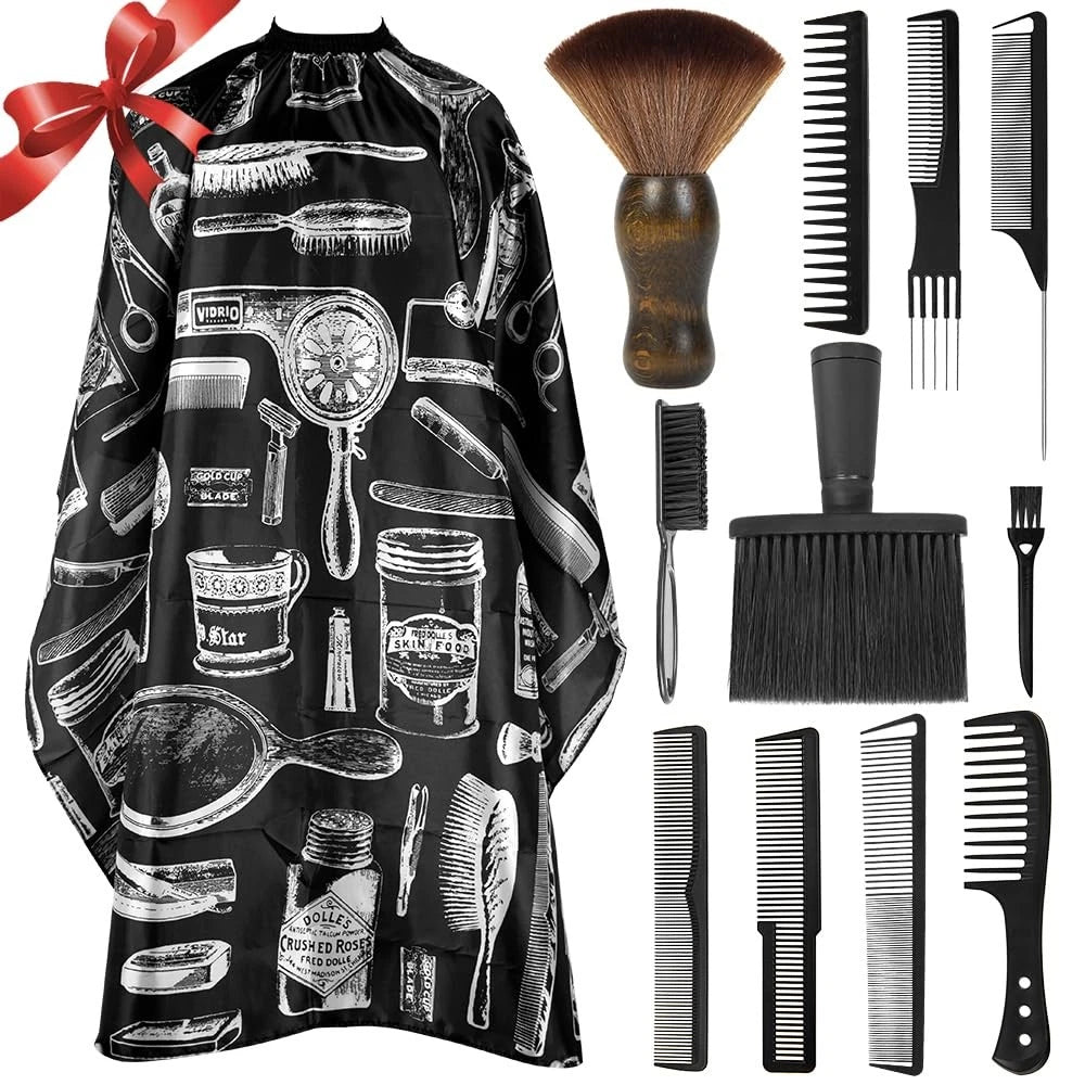 12PCS Hair Cutting Comb Set - Barber Combs for 12 PCS Kit Set, Black
