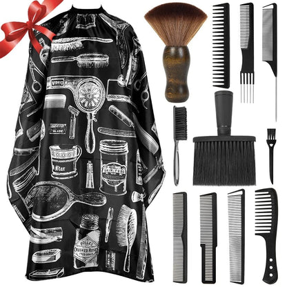 12PCS Hair Cutting Comb Set - Barber Combs for 12 PCS Kit Set, Black