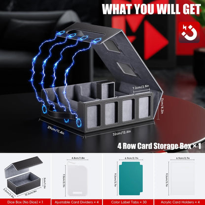 Dufvrpe Trading Card Storage Box – 3500+ Magnetic MTG Deck 3500+, Black/Grey