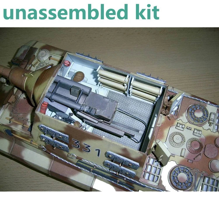 1/25 Paper Jagdtiger Heavy Tank Destroyer Tank Model Unassembled Collection Kit