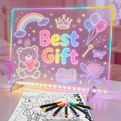 LED Note Board with 7 Colors, 13"x10" Led Drawing 13.7inch*10inch, White