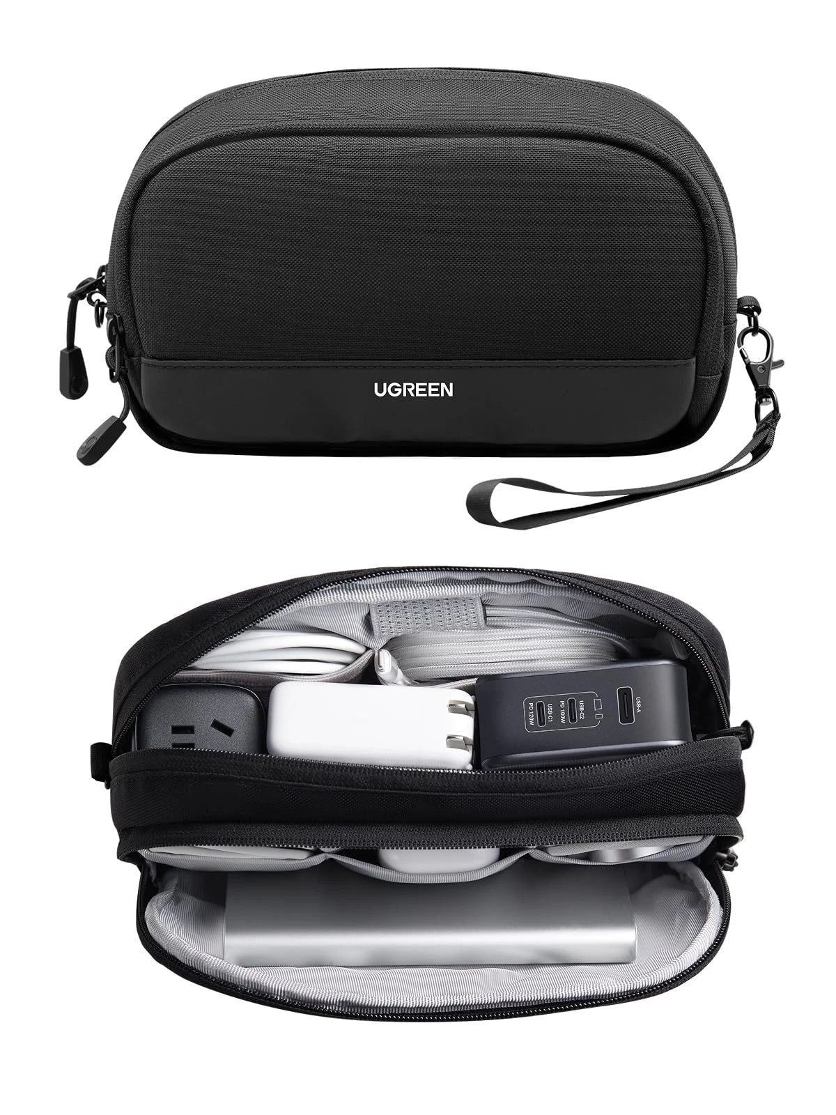 UGREEN Electronics Organizer Travel Case Bag Multifunctional Medium, Black