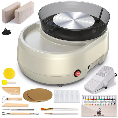 Pottery Wheel for Kids and Beginners - Upgraded with 6" Grey