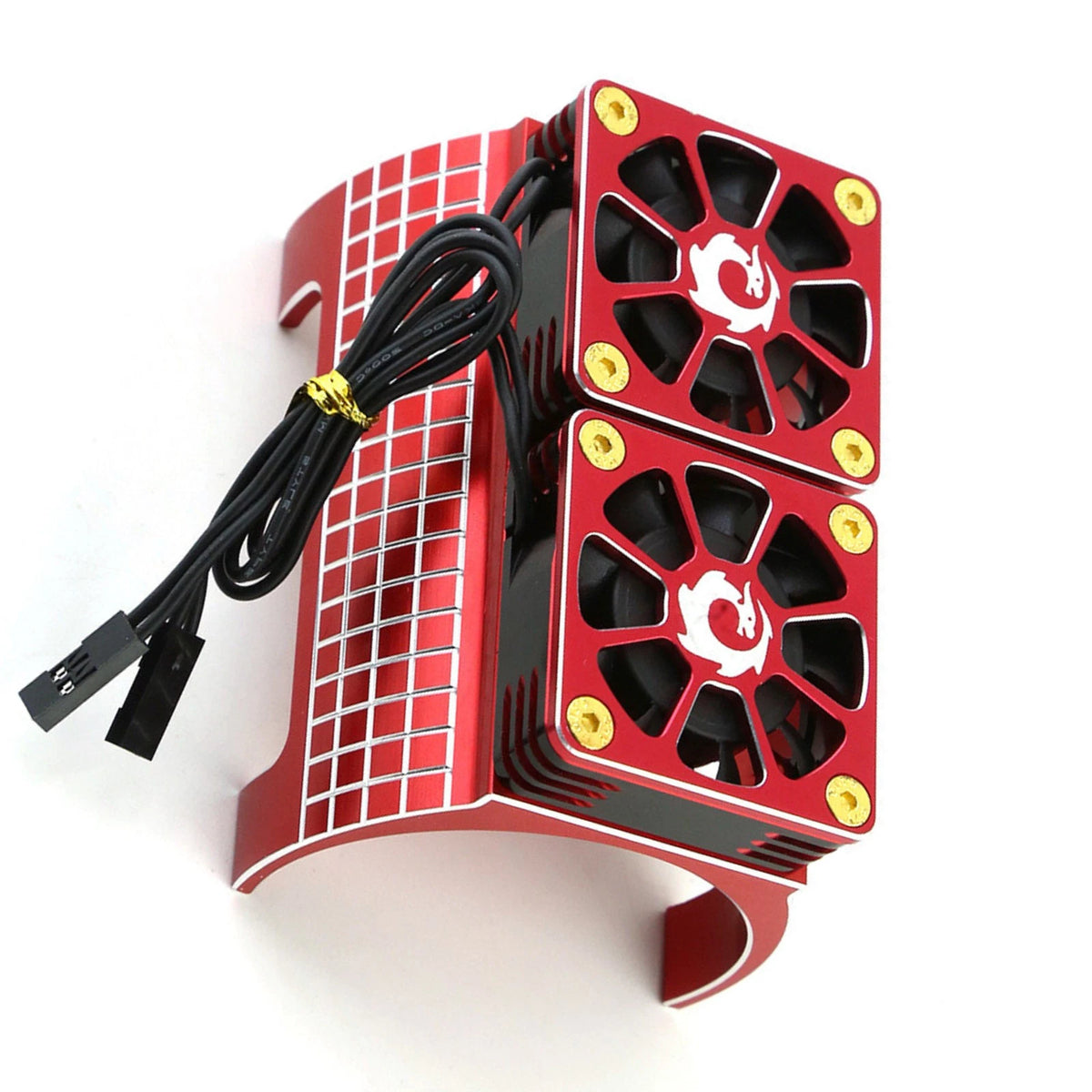 Upgrade Red Dual Fan Cooling Heatsink For Traxxas X-Maxx 1/5 RC Car 55mm Motor t