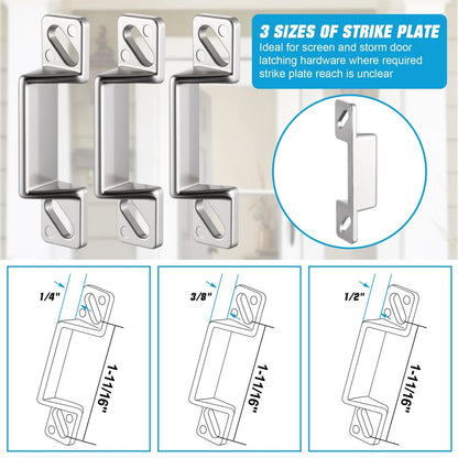 Screen Door Latch Replacement Kit for Storm Door(3,Silver) Silver