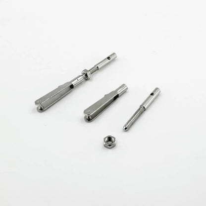 4PCS RC Airplane Metal Clevis with Connecting Rod Push M3x30mm, 32mm, Silver