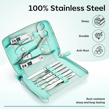 FAMILIFE Manicure Kit for Women, Professional Set Nail Green