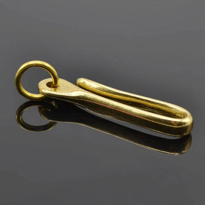 2Pcs S Retro Solid Brass KeyChain Key Ring Belt U Hook Wallet Chain Fish Hook h