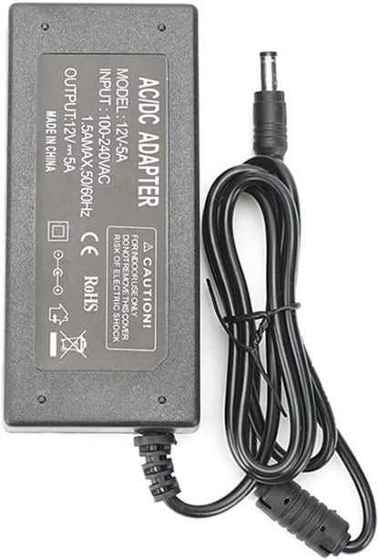 12V 5A Power Supply Adapter, AC100-240V to DC12V Converter Transformer