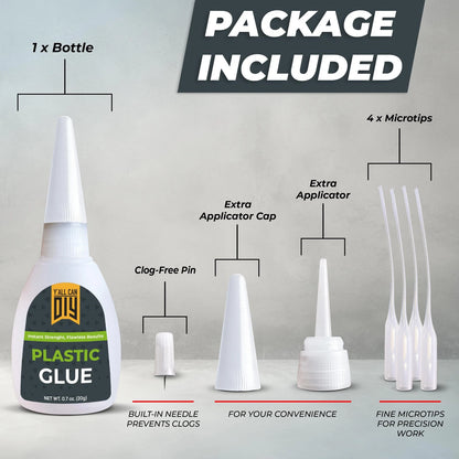 Plastic Glue for Models, Miniatures, Legos, PLA, 3D Printing 1 Pack, Clear