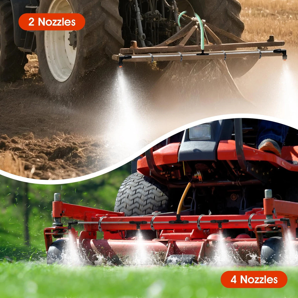 6 Nozzles Metel Boom Wand, Sprayer Equipped with 5 Types Silver