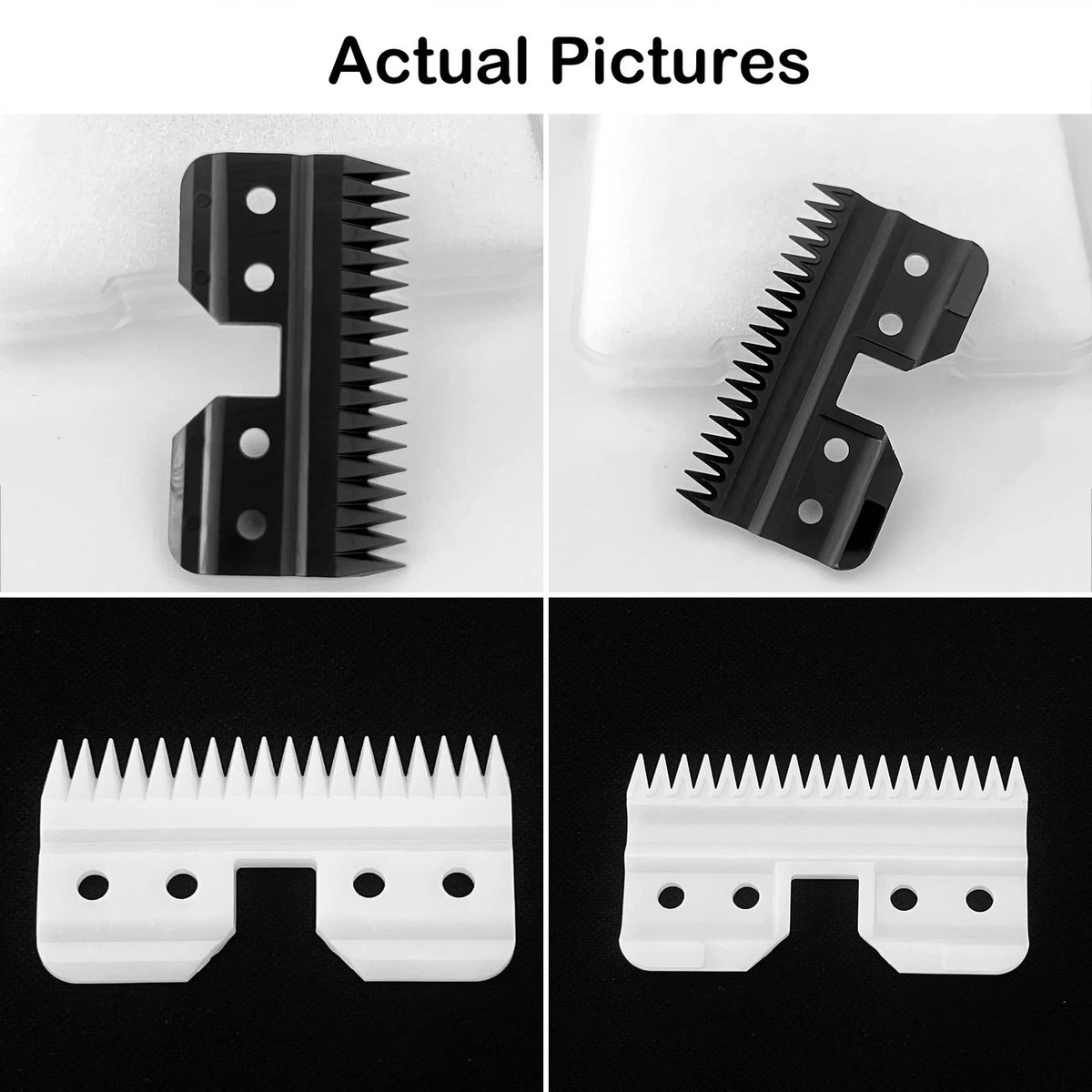 3pcs Oster Fast Feed Clipper Ceramic Blade - 2pcs 18th White and 1pcs Black