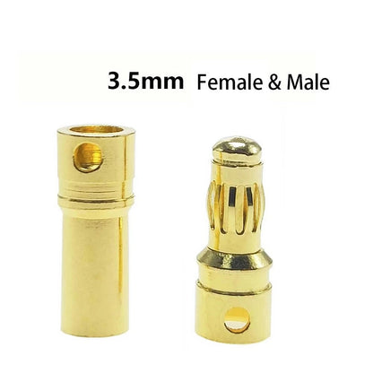 40pcs 3.5mm Gold Bullet Banana Connector Plug   for RC Motor ESC Battery