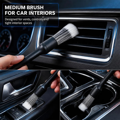 7PCS Car Detailing Brush Set, Ultra Soft Boars Bristles Interior...