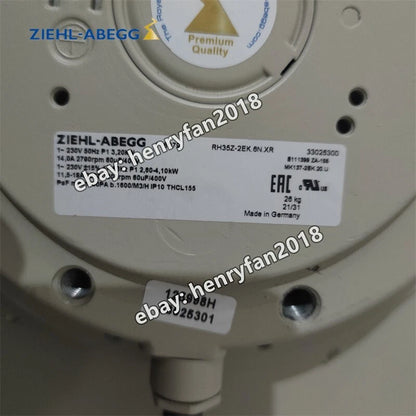RH35Z-2EK.6N.XR 230VAC 3.2/4.1KW Ziehl-abegg Centrifugal Fan RH35B-2EK.6N.2R