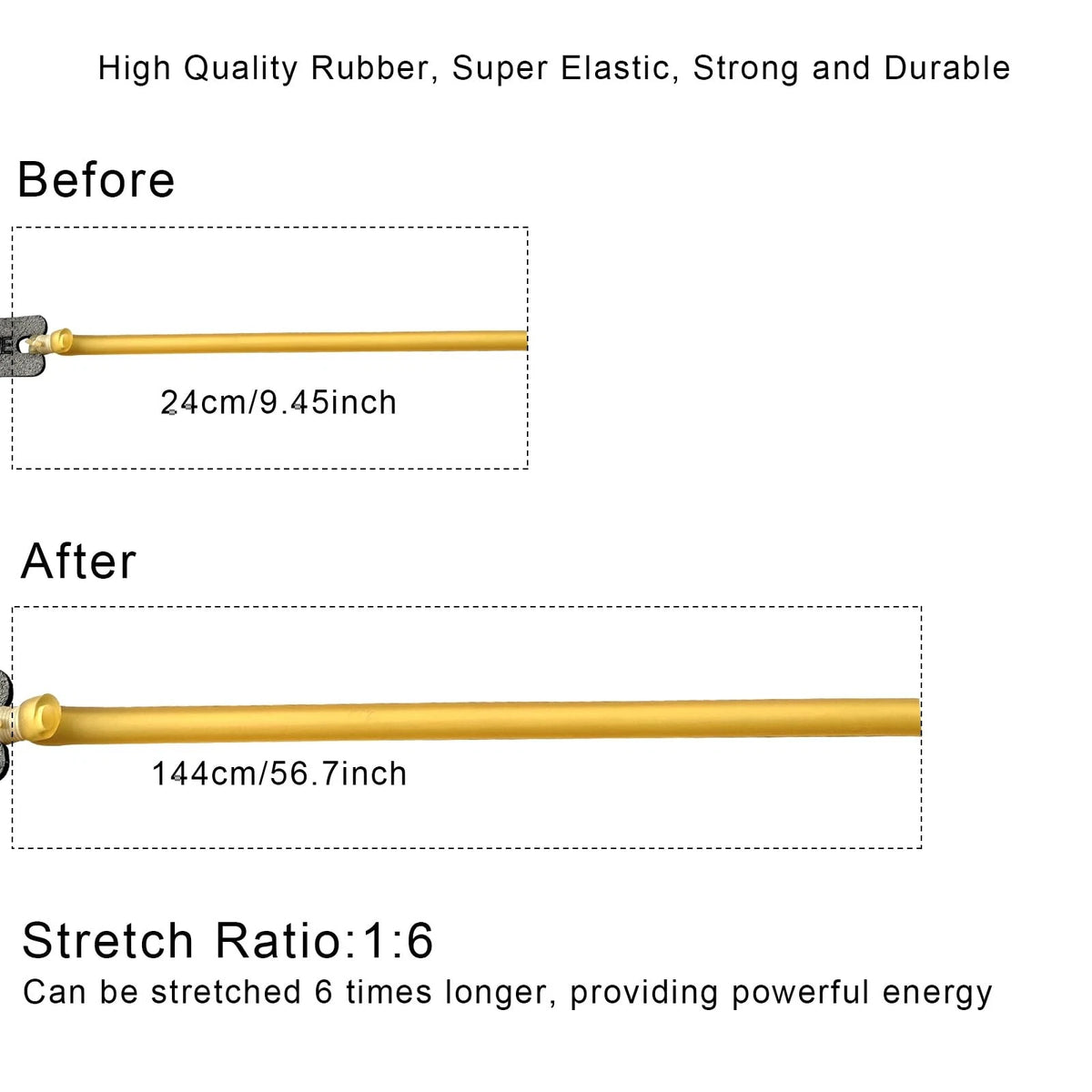 RCZZSUWE 5 PCS Slingshot Bands,Sling Shot Rubber Tubing Large, Yellow