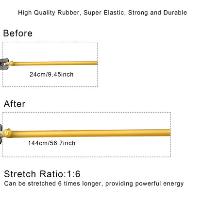 RCZZSUWE 5 PCS Slingshot Bands,Sling Shot Rubber Tubing Large, Yellow