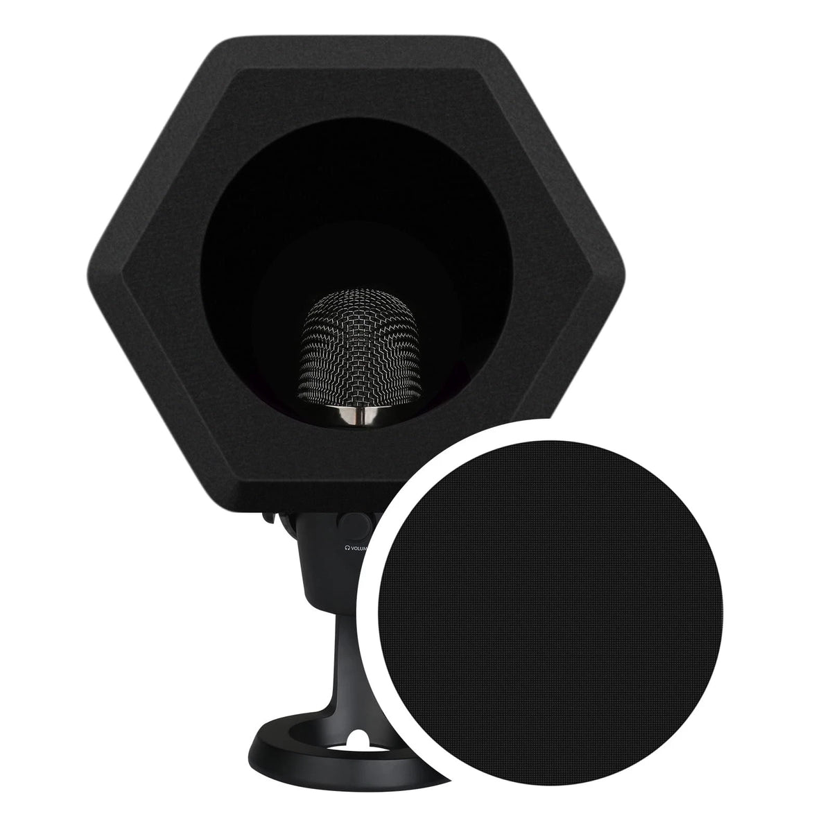 Professional Microphone Isolation Ball with 2-Layered Pop Medium, black