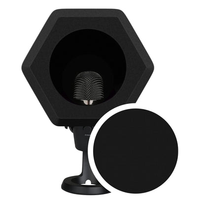 Professional Microphone Isolation Ball with 2-Layered Pop Medium, black