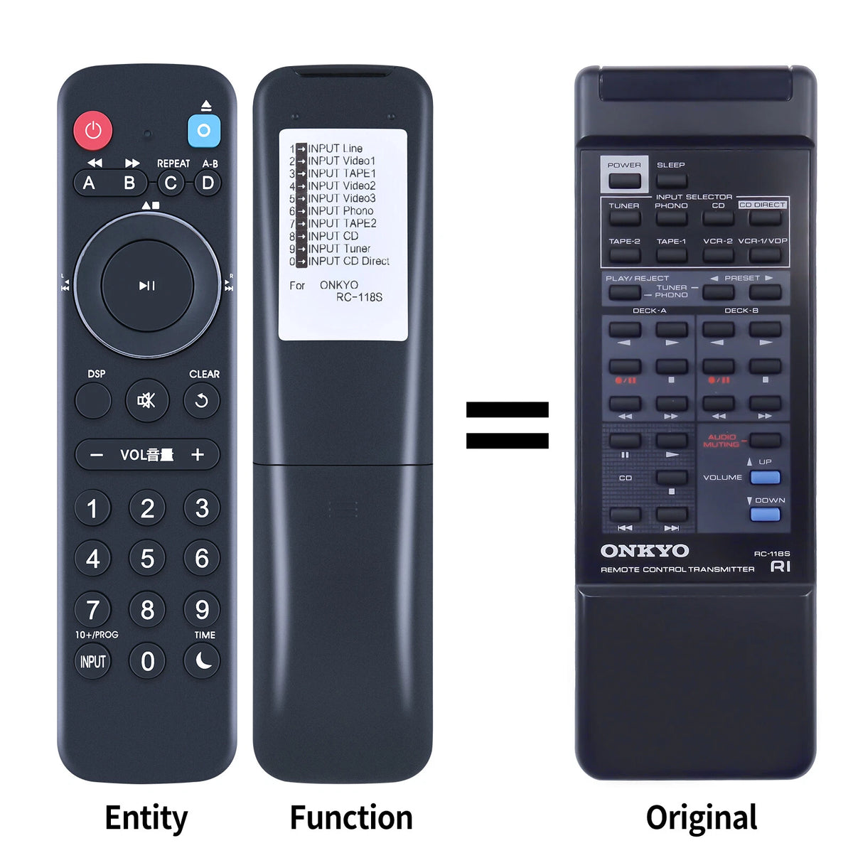 RC-118S Replacement Remote Control For Onkyo TX-820 TX-822 TX-830