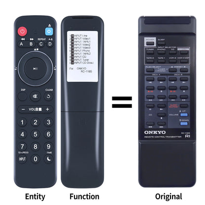 RC-118S Replacement Remote Control For Onkyo TX-820 TX-822 TX-830