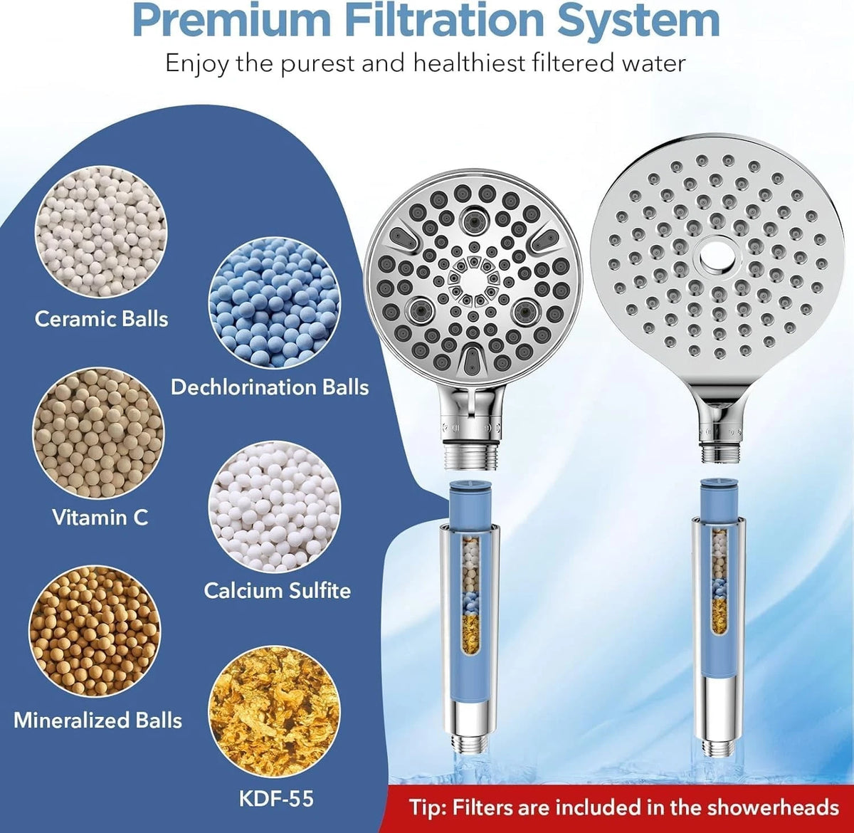 MakeFit Shower Head Filter Replacement Cartridge for Premium Chrome