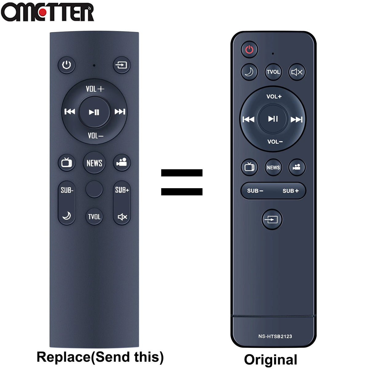Replacement Remote Control For Insignia 2.1-Channel Soundbar NS-HTSB2123