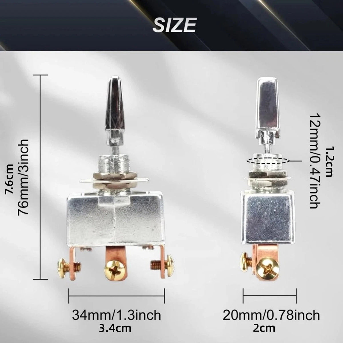 50A 12V DC Toggle Switch 3 Position ON-OFF-ON Pre-Wired for Vehicle Installation