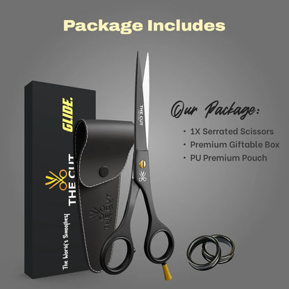 The Cut Factory® 6.5” Matte Black Luxury Hair Scissors – 6 Inches,