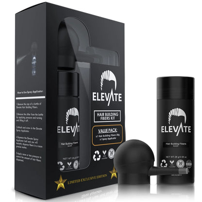 ELEVATE Hair Perfecting 2-in-1 Kit | Set Includes Natural 2 Piece Set, Black