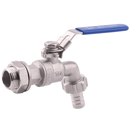 DERNORD Stainless Steel Ball Valve - 1/2 Inch 1/2" NPT to Barb Hose