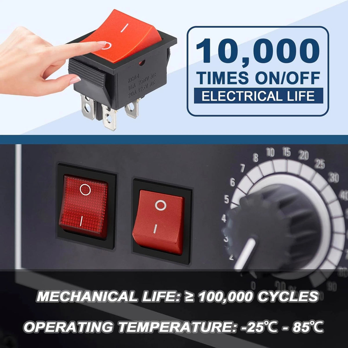 KCD4 Rocker Switch 20A 125V AC 16A 250V On Off 4 Pin 2 Position Mini Boat...