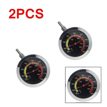 BBQ Smoker Temperature Gauge 2 Pack Thermometer 50F 800F Metal Dial for Grill
