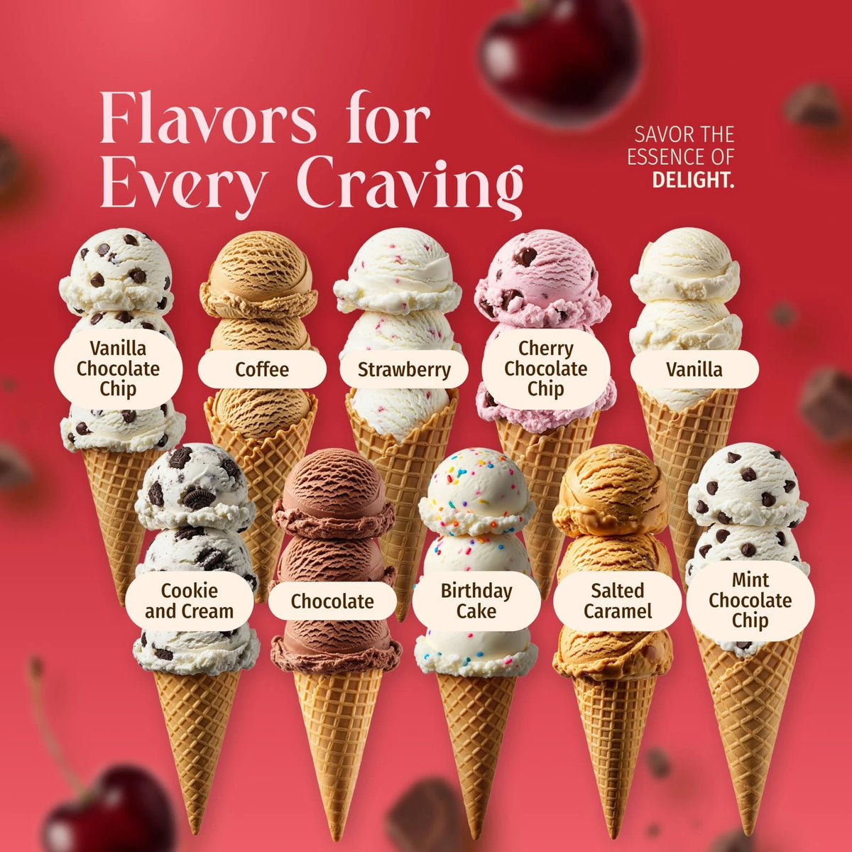 Triple Scoop Cherry Choc Chip Ice Cream Mix, Gourmet, Ready In 5 Min, 2 Pack