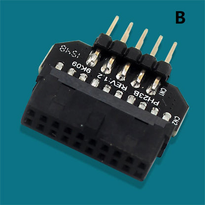 Black Panel Plug-in Adapter Computer Motherboard USB3.0 20pin To USB2.0 9pin,