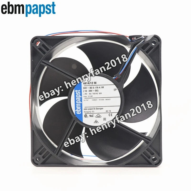 Ebmpapst Fan 4414/12M Axial Fan 24V 0.17A 4.1W 120*120*38mm 3-Wire Cooling Fan