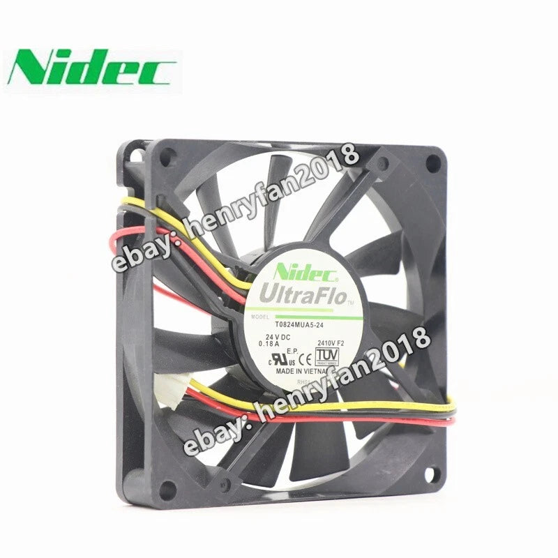 Nidec T0824MUA5-24 Axial Fan DC 24V 0.18A 80X80X15mm 3-pin Cooling Fan