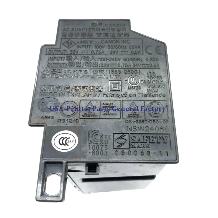 Power Supply Adapter Fits compatible Canon iP4850 iP3600 iP4700 MG5350 iP4950