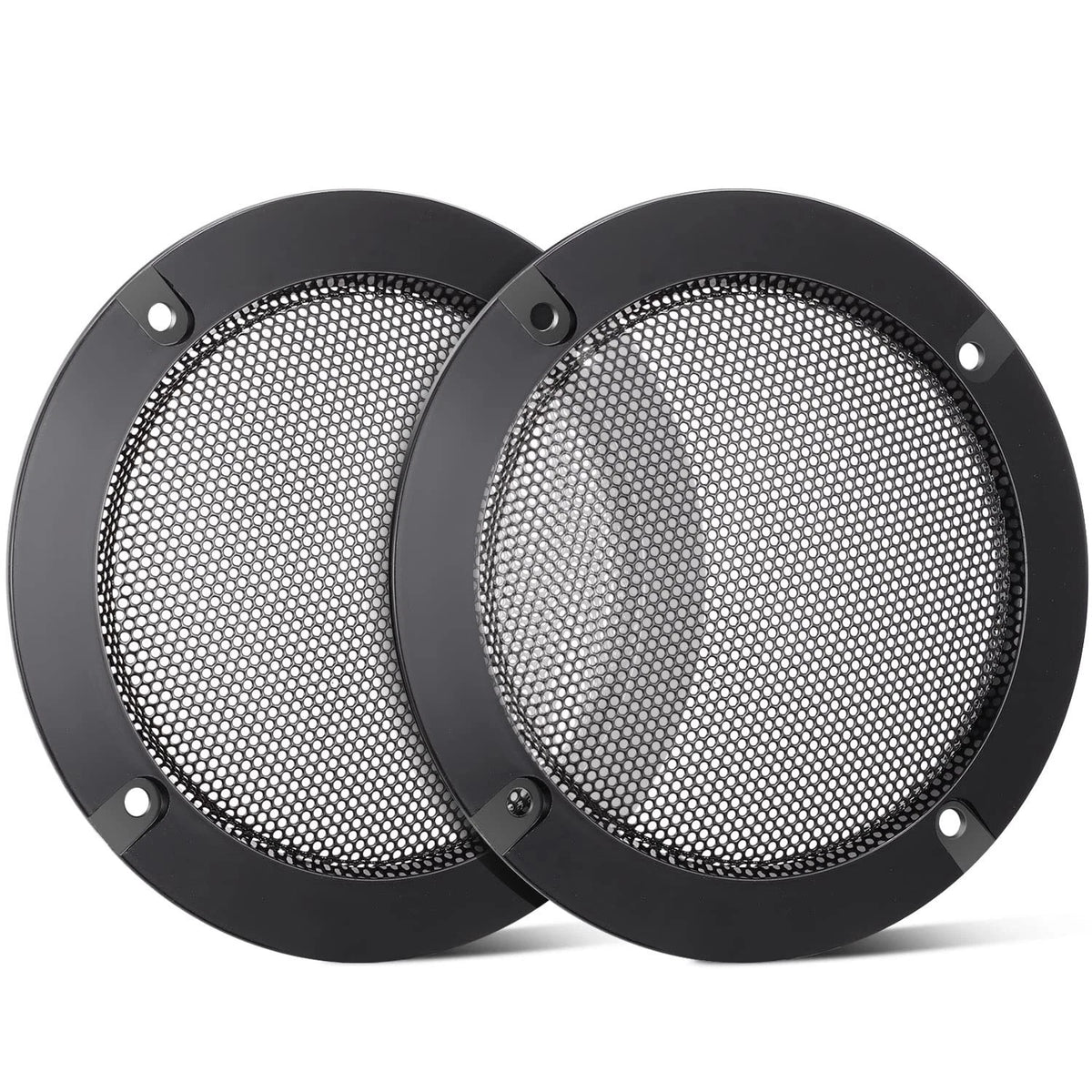 Facmogu 2PCS 4in Black Round Speaker Grills Cover, Metal Mesh 4 Inch,