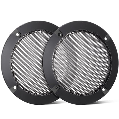 Facmogu 2PCS 4in Black Round Speaker Grills Cover, Metal Mesh 4 Inch,