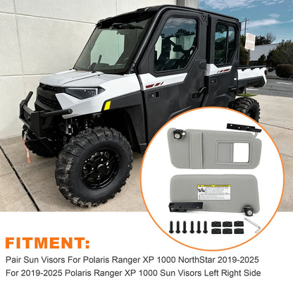 Pair Sun Visors For Polaris Ranger XP 1000 NorthStar 2019-2025
