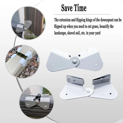 IGIUA Gutter Downspout Flip-Up Hinge, Extension 2 Pack Hinge