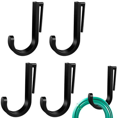 Qiyaz 4 Pcs J Tool Hooks Plastic Multi Purpose Shed Accessories for Black