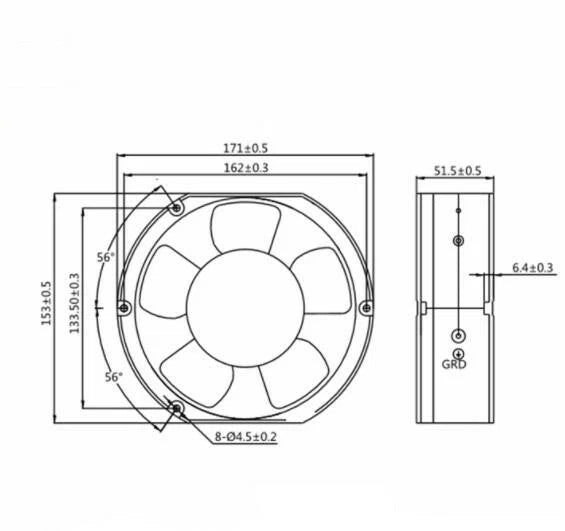 For PROFANTEC P1175HBT-ETS AC 115V 0.23A 172*150*51mm Axial Cooling Fan