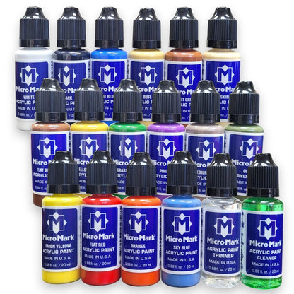 Micro-Mark Basic Color Model Paint Set - 0.68 Fl Oz (Pack of 1), Multicolor
