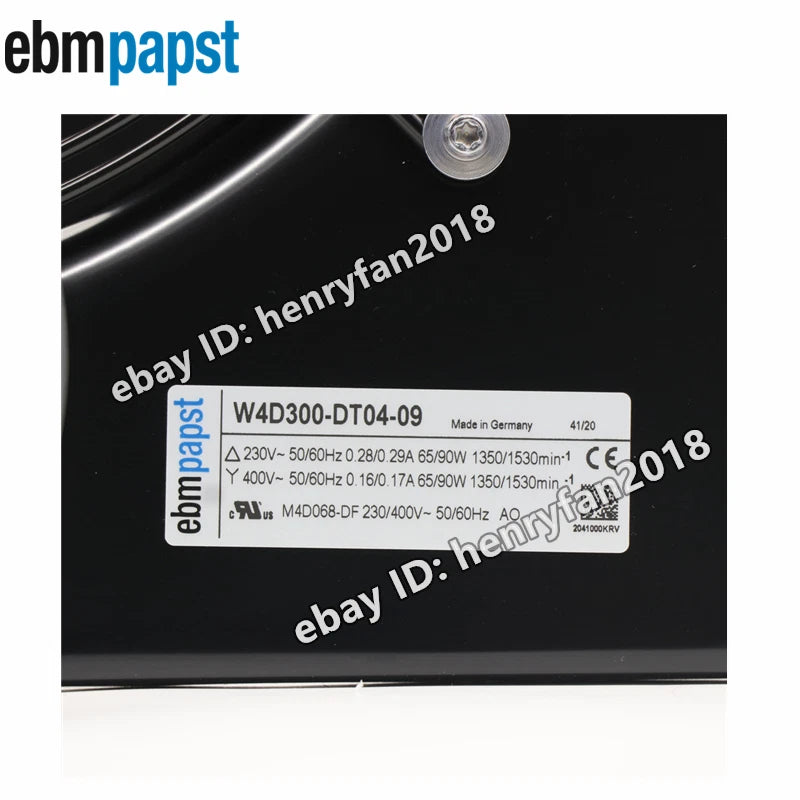 Ebmpapst W4D300-DT04-09 W4D300-DA04-09 Axial Fan 230/400VAC 65/90W Cooling Fan