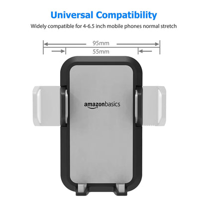Amazon Basics Universal Portable Smartphone Holder for Car, Air Vent Grey